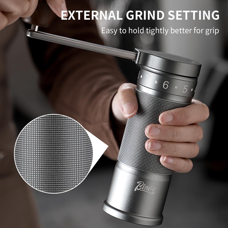 Bincoo Foldable Manual Coffee Grinder with External Adjustable Setting,Coffee Bean