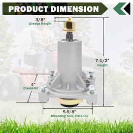 CheeMuii Spindle Assembly Fit Husqvarna YTH22V46 YTH24V48 YTA18542 Craftsman Ariens Poulan 42" 46" 48" 54" Deck Parts Replace 187292 192870 567253301 587125401 587819701 Lawn Mower 4 Bolts Spindle