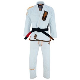 Jaguar Pro Signature IBJJF Compliant- Brazilian Jiu Jitsu BJJ Kimono Gi Uniform Unisex - Free White Belt (White, K-3)