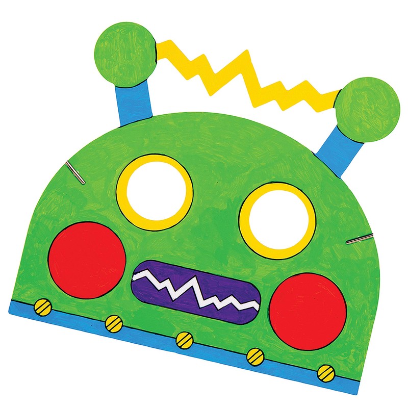 Baker Ross Robot Colouring Masks for Kids Craft Projects (Pack