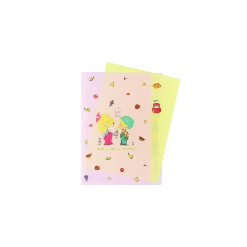 Sunstar Stationery Ado Mizomori Goods Clear File, 5 Pockets, Fruit