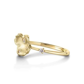 Amourajewels Engagement Ring, Gold Plated Wedding Ring for Women， Lab Grown Diamonds Lettuce Unique Design 20K Promise Rings for Her