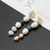 ZARD Cultured Multi-Color Baroque Pearl and Green Quartz Linear Drop