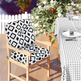 PRIMEPATIO Outdoor Chair Cushions, Outdoor Seat Cushions for Patio Furniture Waterproof with Ties, Replacement Tufted Patio Chair Pads, 19x19x5 inches Set of 4