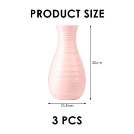 3 Piece Vases, Creative Simple Vases, Ceramic Look Vases, Tabletop Ornaments, Flower Arrangement Containers For Home Office Decoration