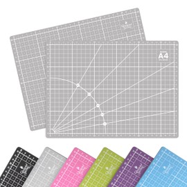 CUTTING BASE QUIJOTE PAPER WORLD - A4 Size, 6 Basic Colors, Patchwork, Cutting Guides, Quick Healing, 3mm Thickness, Cutting Plates - GREY 1 UNIT
