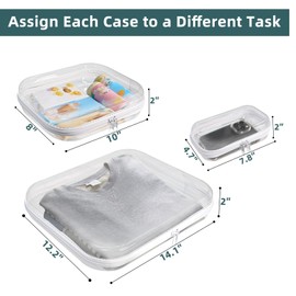 Clear Hard Shell Zipper Cases (3 Packs), Plastic Hard Sided Zippers Pouches Clear Hardshell Pencil Case For Storage, Diaper Bag Organizer Bliss Bins Small/Medium/Large