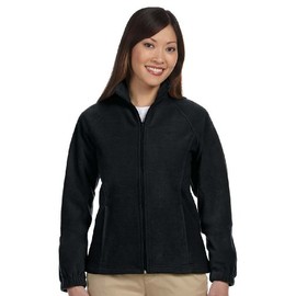Harriton Ladies 8 oz. Full-Zip Fleece, Medium, BLACK