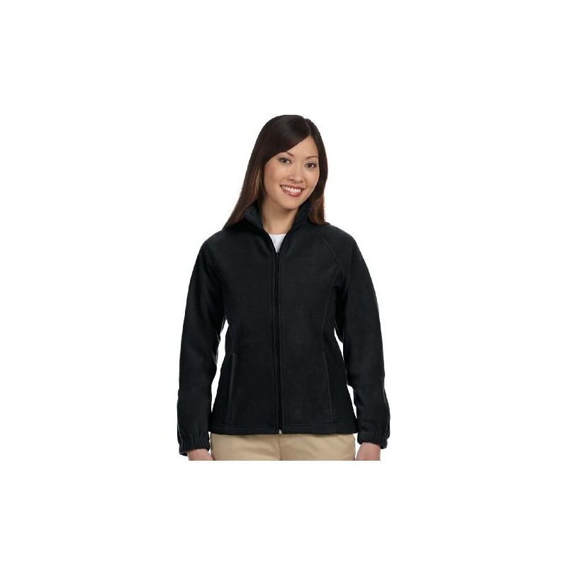 Harriton Ladies 8 oz. Full-Zip Fleece, Medium, BLACK