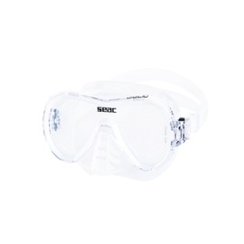 SEAC Giglio Swimming and Snorkeling. Black Silicon Mask, Colored Frame, Mono Lens, Adults Unisex, White, one Size (0750047001120A)
