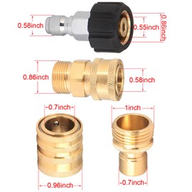 Merkaunis 16 Packs Pressure Washer Adapter Set Quick Disconnect Kit 3/8 Inch to Quick Release Plug M22 Swivel to 1/2 Inch Quick Connect Hose Fittings Kit 3/4 Inch Swivel Female Male for Garden Hoses