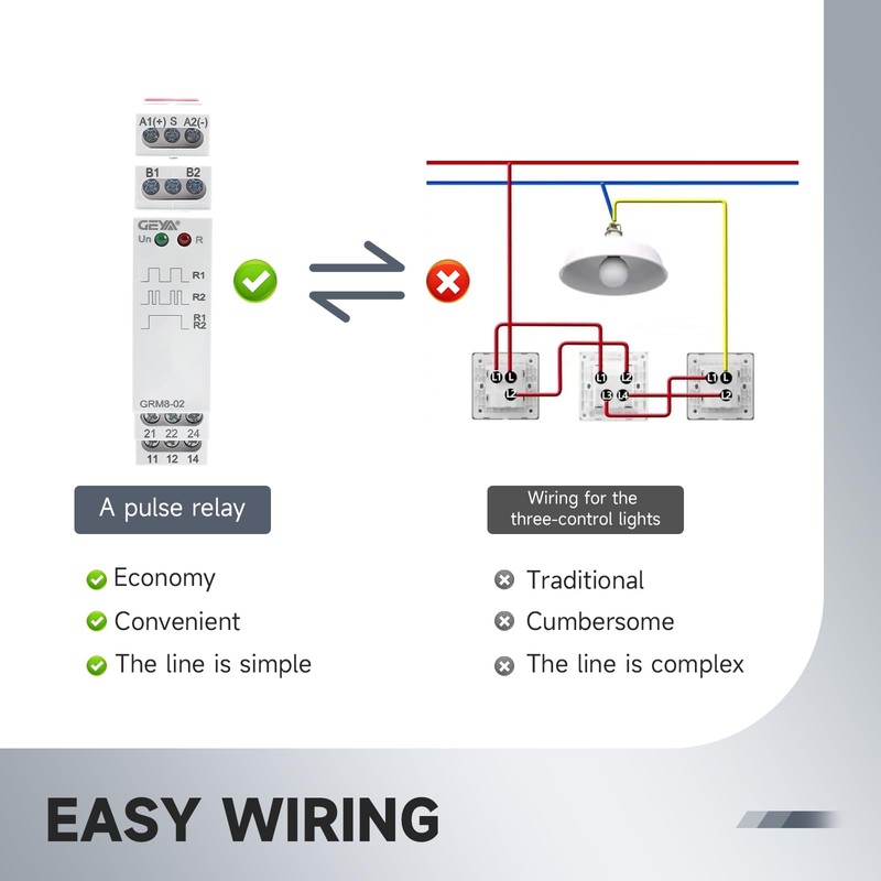 GRM8-02 Electronic Latching Relay, IGEYAPA 16amp Memory Relay Multi-Point Control