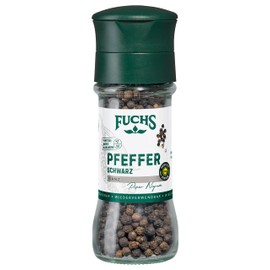 Fuchs Spices - Belém Pepper Black Whole - Original Black Belém Pepper, Ideal for Dark Sauces with Adjustable Grinder - 50 g in Reusable Mill