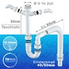 Lobenswerk Siphon for Kitchen Sink with Flexible Drain Hose -