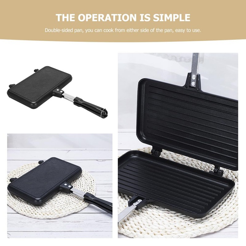 DOITOOL Sandwich Maker Double Sided Frying Pan Aluminum Omelette Trays