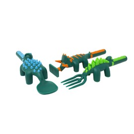 Constructive Eating - Toddler Dinosaur Utensils Made in USA - Silverware for Toddlers - Utensils for Kids - Constructive Eating Utensil Set
