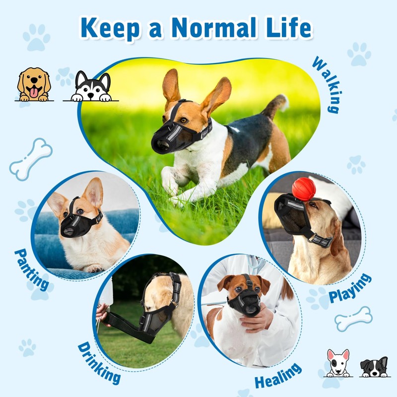 Nobleza - Muzzle for Dogs, Soft Mesh Muzzle for Small