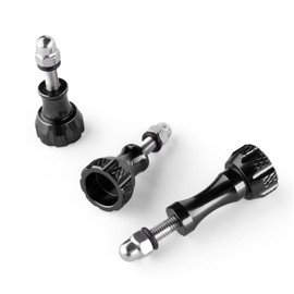 TNP for GoPro Thumb Screw Set (Black) - Aluminum Alloy Thumbscrew for GoPro Max, Hero Session, Hero 13/12/11/10/9/8/7/6/5/4/3+/3/2, SJCAM, DJI Osmo, AKASO, Campark, Insta360 – 3pcs (1 Long, 2 Short)
