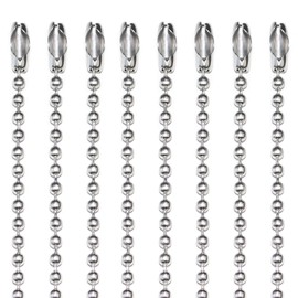 CleverDelights 2.4mm Ball Chain Necklaces - 24 Inch Length - Craft Jewelry Iron Chains - Bulk Pack (20, Platinum Silver)