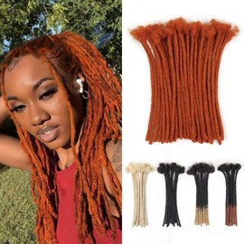 Lounoke10 Inch 40 Strands Loc Extensions Human Hair, 0.6cm Pencle Size Dreadlock Extensions Human Hair for Women Men Full Handmade Permanent Dreads Locs(350#)