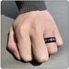 Fusamk Fashion Carbon Fiber Band Ring Stainless Steel Dragon Ring(Black(11))