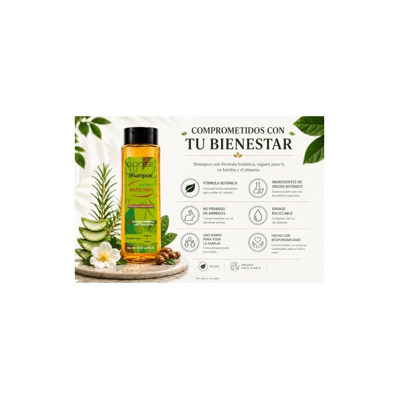 Shampoo Botánico para Todo Tipo de Cabello 400 ml (Fino)