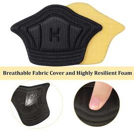 Cloth Heel Cushion Inserts, Heel Pads for Shoes Too Big, 2 Pairs Shoe Cushion Protectors for Foot Pain and Worn-Out Shoes (Black)
