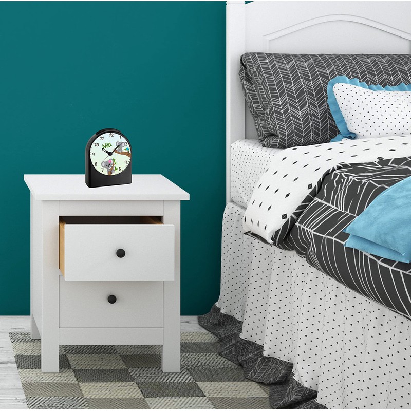 CreaDesign, WU-50-1081-01, Koala, analog Kinderwecker schwarz, Funkwecker ohne Ticken, mit