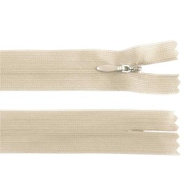 cyclingcolors 2x Cerniera invisibile N°3 40 cm – chiusura lampo in poliestere Dederon con cursore, estremità aperta, maglia scorrevole per cucito sartoria abbigliamento giacche cappotti – crema