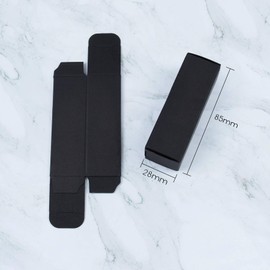 AUEAR, Paquete de 50 cajas de pintalabios de 2,8 x 2,8 x 8,5 cm, rectángulo, color negro, caja de embalaje de caja de regalo plegable reciclable