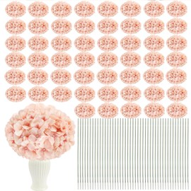 Nagobi Hydrangea Artificial Flower 104 PCS Silk Flower Heads with Stems, Blush Full Flowers Heads for Mother’s Day Wedding Centerpieces Home Garden Party Decoration (Blush)