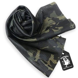 SHENKEL Neck Scarf, Camouflage Net, Multicam Black, Camouflage, Black, Airsoft Game, Survival Game, Multicam Black MULTI CAM BLACK