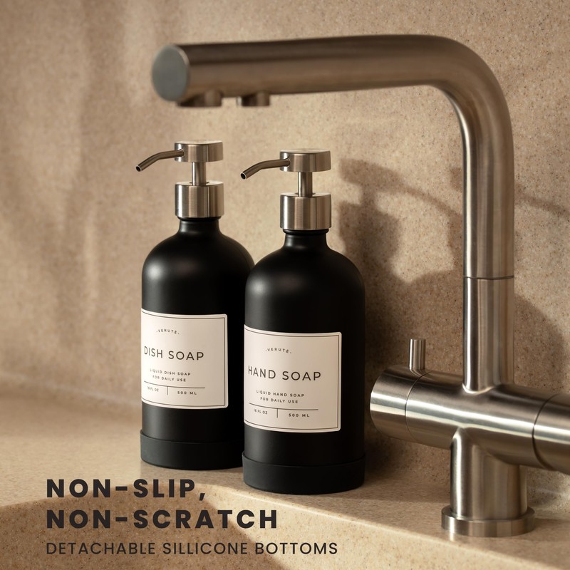 Hand and Dish Soap Dispenser for Kitchen and Bathroom, Set