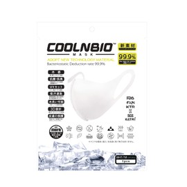 COOLNBIO MASK Cool Contact Mask, White, Size M, 1 Piece x 2 Bag Set, Summer Mask, No Ear Pain, Cool, Quick Drying, Antibacterial, Odor Resistant