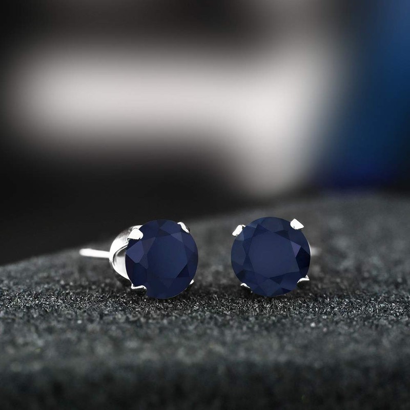 Gem Stone King 2.12 Cttw Aretes de Oro Blanco de