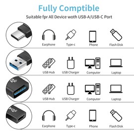 YACSEJAO Right Angle USB C to USB Adapter(2 Pack), 90 Degree USB A 3.0/10Gbps Male Adapter to Type C Female Connector Data OTG Converter for Laptop Tablet Phone Power Banks