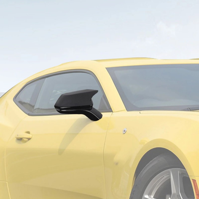 CheroCar Carbon Fiber Side Mirror Cover Horn Cap Decor for