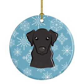 Caroline's Treasures BB1669CO1 Snowflake Black Labrador Ceramic Ornament, Multicolor