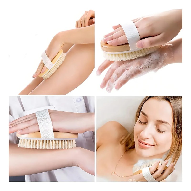 Duo Cepillos Facial Y Corporal Exfoliante Piel Muerta Bambú