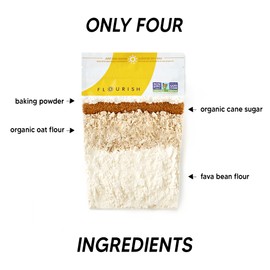 Flourish - Plant-Based Protein Pancake & Waffle Mix, Gluten-Free, Vegan, Non-GMO, All-Natural Superfood, High Protein & Fiber, Just Add Water - Original, 16oz