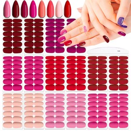 XEAOHESY 224 Pieces 16 Sheets Matte Color Nail Wrap Nail Polish Strips with Nail File Self-Adhesive Nail Stickers Full Nail Wraps Nail Strips Real Nail Polish Stickers for Women Nail Art(8 Colors)