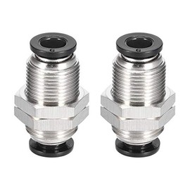 sourcing map Straight Pneumatic Push to Quick Connect Fittings Bulkhead Union 6mm Tube OD X 6mm Tube OD 2pcs