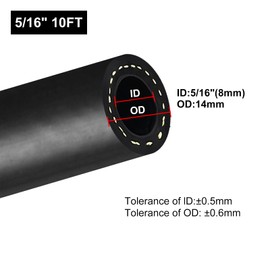 VehiMata 5/16" Submersible Fuel Hose E85 in Tank Line SAE 30R10 for Automotive Fuel Systems 10FT 300PSI