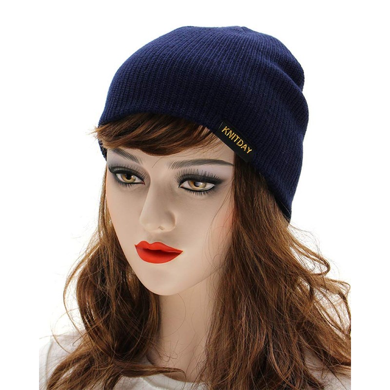 KNITDAY - Gorro corto de punto de pesca con diseño