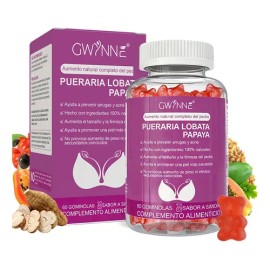 Gwynne Puro Natural Aumento De Mamas Lifting De Glúteos,con Pueraria Mirifica 1000mg Y Extracto De Papaya 500mg,apoyo Al Crecimiento Mamario,piel Sana,estrógeno,60 Gominolas