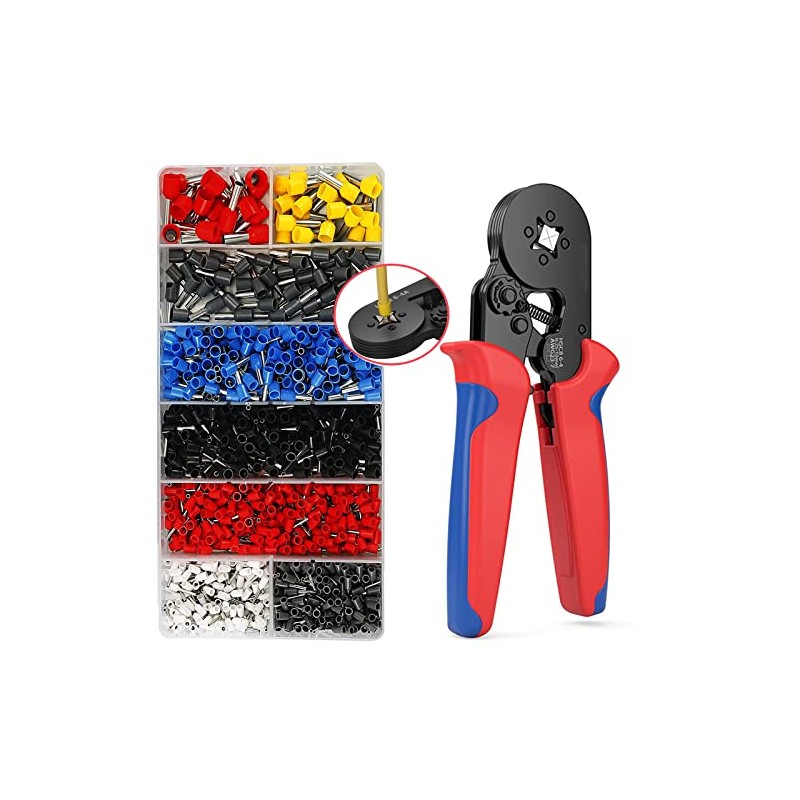 1250Pcs Juego de Crimpadora de Terminales para Cable,hcs8 6-4a,0.25-10mm