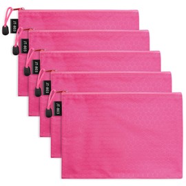 LUHIUMOYA A4 Document Wallet, Waterproof Document Bag with Zip, Bag for Paper, Documents, File, Cosmetics, Homework (Red)