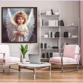 DOUKOYEE Diamond Painting Children Adults Angel Pictures DIY 5D Diamond Painting Embroidery Kits Craft Home Wall Decoration Living Room Baby Bedroom Entrance Decoration (D)