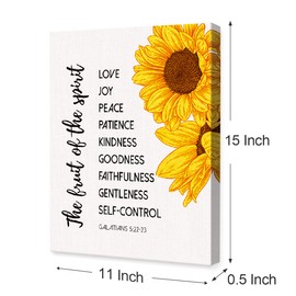 LISTNGBO Galatians 5:22-23 The Fruit of The Spirit Wall Art Canvas,Bible Verse Christian Canvas Painting Wall Decor for Christian Home Office Bedroom