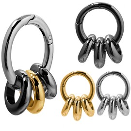 DewGem Classic Ear Weights Heavy Hangers for Ear Tunnels Hoops Dangle Gauges Plugs for Women Stainless Steel Ear Stretching Kits Ear Plugs for Men Fit Size 5G 4G 2G 0G 00G (Gold)